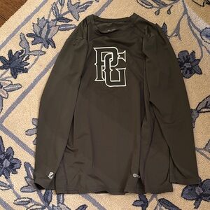 Boys Perfect Game Dark Gray Long Sleeve Shirt with Logo